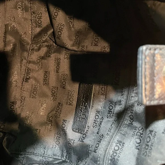 Michael Kors Monogram Black and Tan Tote - Picture 4 of 5